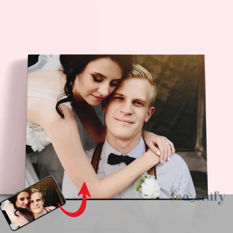 Couple wedding portrait to paint by numbers