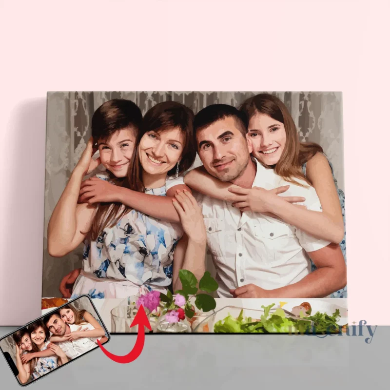 custom family portrait 44a Custom Family Portrait - Paint by Numbers Kit: Your Family’s Legacy in Art