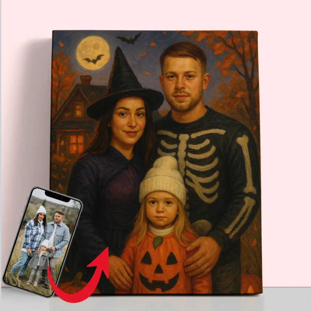 From Family Photo to Phantom Portrait: Create Your Own Spooky Masterpiece 2 - Paint by Numbers Custom Halloween Portrait Family