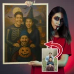 Halloween Customizable painting spooky family portrait (1)