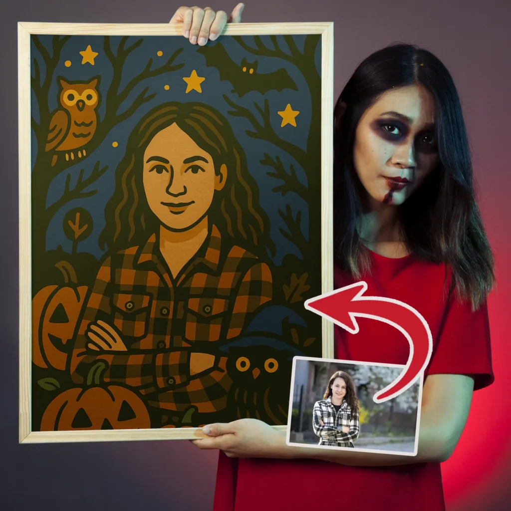 From Family Photo to Phantom Portrait: Create Your Own Spooky Masterpiece 3 - Paint by Numbers Spooky Halloween Vector Art (1)
