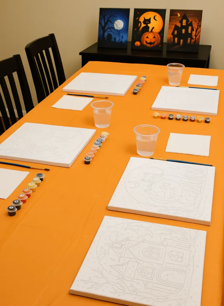 Host a Hauntingly Fun Paint-by-Numbers Halloween Party 7 - Paint by Numbers Step 4: Set Up Your Artists' Stations